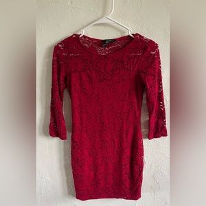 Forever 21 red lace bodycon dress 
Size S